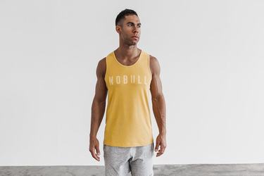 Nobull Men's Tank Tops Yellow | Australia (EF6240)